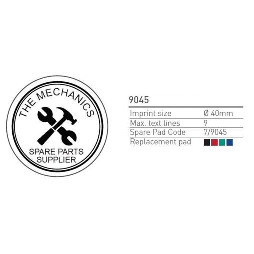 Picture of CUSTOMISED RUBBER STAMP 9045 - 45 DIAMETER